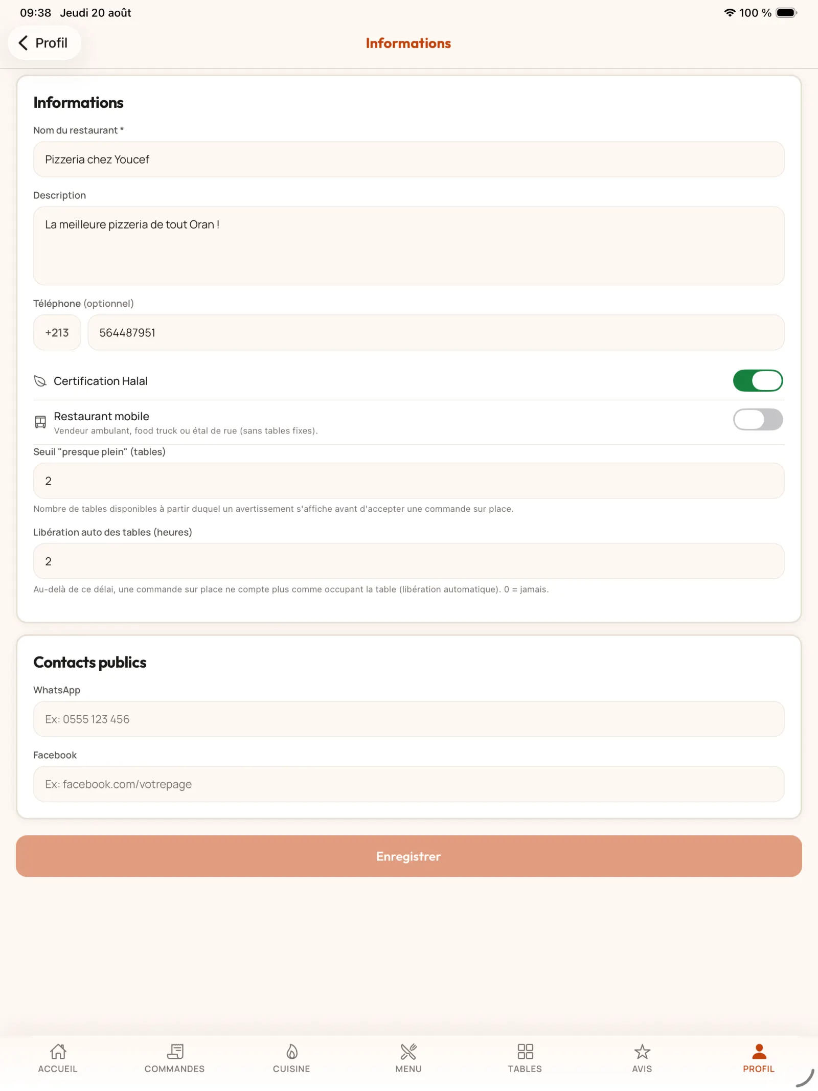 Configurer les informations générales dans KoulChi Pro.