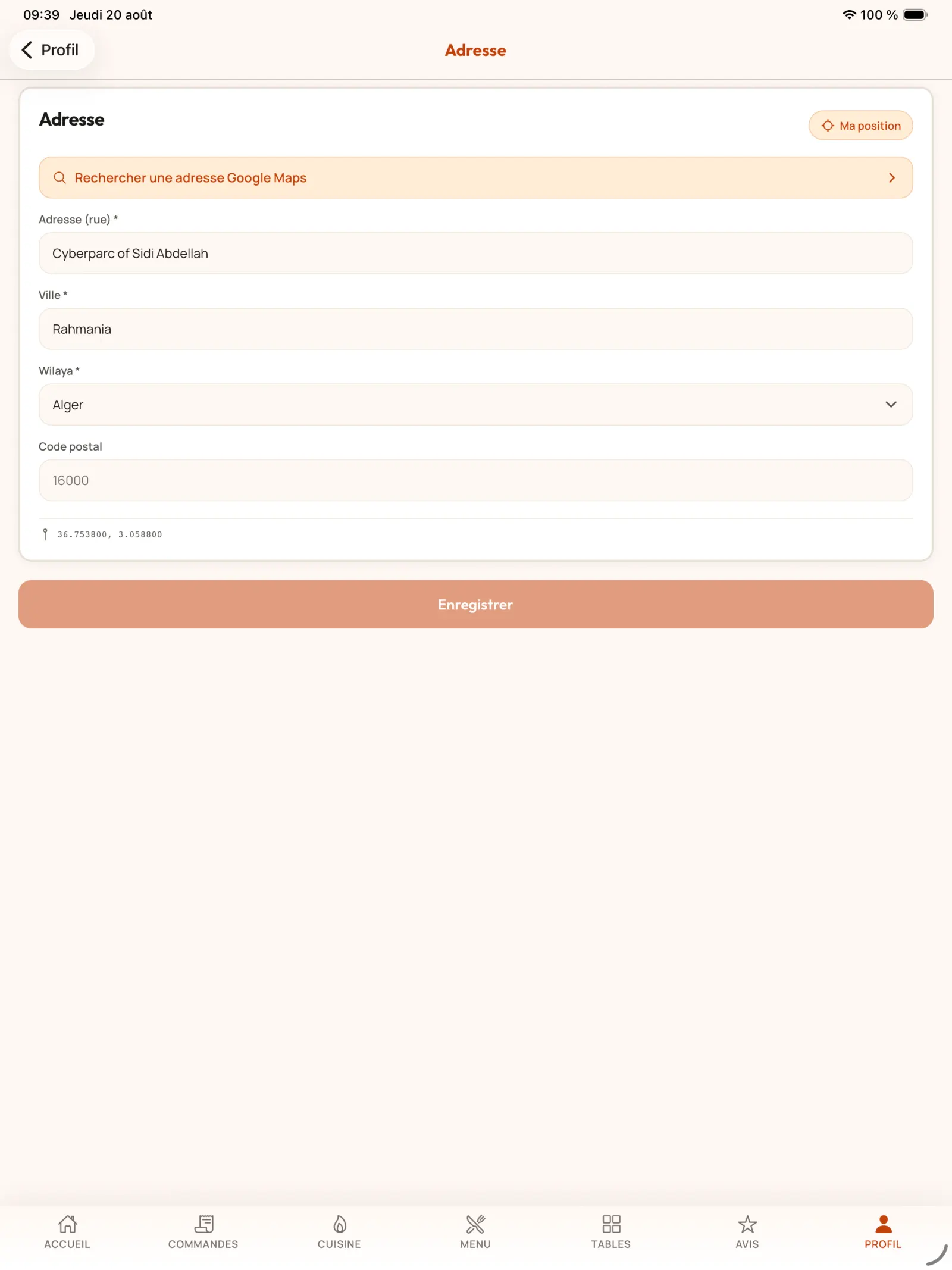 Modifier l’adresse dans KoulChi Pro.