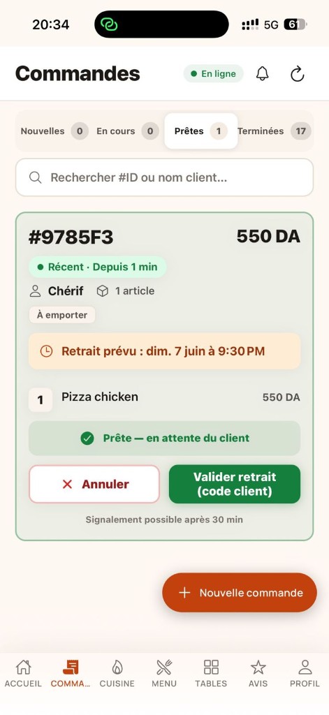 KoulChi Pro — gestion des commandes en temps réel